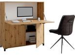 Sekretär BYLIVING "Montana", braun (artisan eiche), B:120cm H:127cm T:40cm, Sekretäre, Sekretär, platzsparende Arbeitslösung mit viel Stauraum, Breite 120 cm