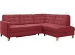 Ecksofa EXXPO - SOFA FASHION "Elio, kompakt & bequem, zeitloses Design, Breite 228cm, L-Form", rot (bordeaux), B:228cm H:84cm T:174cm, Sofas, Ecksofa, wahlweise mit Bettfunktion und Bettkasten