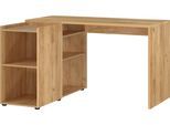 Eckschreibtisch GERMANIA "Olvera", braun (navarra, eiche, nachbildung, navarra, eiche, nachbildung, navarra, eiche, nachbildung), B:129cm H:76cm T:107cm, Tische, Eckschreibtisch, Made in Germany, Breite 129 cm