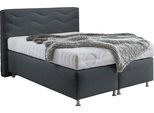 Boxspringbett "Sigma", grau (charcoal), B:155cm L:210cm, Bezug Bett: Microvelours (100% Polyester) oder Feinstruktur (100% Polyester);Bezug Bonnell-Federkernmatratze: 100% Polyester;Bezug Kaltschaummatratze: 100% Polyester;Bezug Tonnentaschenfederkernmatratze: 80% Baumwolle, 20%Polyester, WESTFALIA SCHLAFKOMFORT, Komplettbetten, Boxspringbett