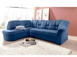 Ecksofa DOMO COLLECTION "Papenburg, zeitlose Rückensteppung, elegante Armlehne, L-Form", blau, B:241cm H:84cm T:178cm, Kunstleder SOFTLUX;Luxus-Microfaser (100% Polyester);Struktur ( 90% Polyester, 10% Polyacryl);Microfaser PRIMABELLE (100% Polyester), Sofas, Ecksofa, mit Ottomane, wahlweise mit Bettfunktion, OTTOs Choice