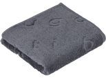 Badetuch BUGATTI "Trentino", grau (flanell), B:67cm L:140cm, Walkfrottier, Baumwolle, Handtücher, Badetuch, all over Logoeinwebung
