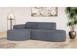 Ecksofa OTTO HOME "ADELLA XL Design-Sofa mit Recamiere rechts/links, 263/159/76 cm", grau, B:263cm H:76cm T:159cm, 100% Polyester, Sofas, Ecksofa, L-Form XL mit Wellenunterfederung, runde Form, auch in Cord