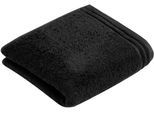 Badetuch VOSSEN "Calypso Feeling", schwarz, B:60cm L:110cm, Walkfrottee, Obermaterial: 100% Baumwolle, Handtücher, Badetuch, mit schmaler Bordüre, aus 100% hochwerter Baumwolle, Vegan, einfarbig