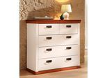 Schubkastenkommode OTTO HOME "Madrid", weiß (weiß, kirschbaumfarben), B:90cm H:79cm T:37cm, Sideboards, Schubkastenkommode, aus massiver Kiefer mit 5 Schubladen, 90cm breit