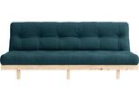 Schlafsofa KARUP DESIGN "Lean", blau (petrolblau), B:190cm H:73cm T:99cm, 80% Baumwolle + 20% polyester, Sofas, Schlafsofa, mit Bettfunktion und Futonmatratze