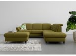 Ecksofa SIT & MORE "Maggiore L-Form", grün (olive), B:261cm H:88cm T:224cm, 98% Polyester, 2% Polyamid, Sofas, Ecksofa, wahlweise mit Kopfteilverstellung, Bettfunktion und Stauraum