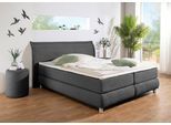 Boxspringbett HOME AFFAIRE "Coloma" erhältlich in H2, H3 oder H4 inkl. Topper", grau (anthrazit), B:207cm L:215cm, Komplettbetten, Boxspringbett, in H2, H3 oder H4 erhältlich