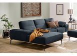 Ecksofa W.SCHILLIG "run, Designsofa mit tollem Sitzkomfort, bequem, L-Form", blau (blau z73), B:299cm H:88cm T:178cm, Longlife Xtra-Leder Z73: Naturwalkleder der Luxusklasse aus den erlesensten Rohhäuten. Hautstärke 1, 1 – 1, 3 mm;ROHLEDER Jacquard-Flachgewebe Q2 W60 (63% Polyester, 37% Polyacryl);ROHLEDER Chenille-Flachgewebe Q2 W77 (68% Polyacryl, 32% Polyester);Stoff S37 (100% Polyester), Sofas