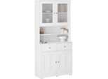 Buffet HOME AFFAIRE "Kate", weiß, B:88cm H:182cm T:38cm, Holzwerkstoff, MDF, Schränke, Buffet, Breite 88 cm, mit Glastüren und Holztüren, Metallgriffen, Höhe 182 cm