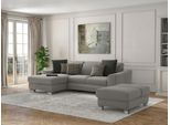 Ecksofa SIT & MORE "Dundee L-Form", grau, B:264cm H:86cm T:175cm, Sofas, Ecksofa, mit Federkern und Edelstahlfüßen, wahlweise mit Kopfteilverstellung