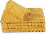 Waschhandschuh ROSS "CARRE", gelb (sonne), B:16cm H:1cm L:22cm, Frottier, Waschlappen, Waschhandschuh, 100% Baumwolle, Rippenstruktur, große Farbauswahl