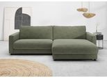 Ecksofa HOME AFFAIRE "Ecksofa Jiro, L-Form, große Sitztiefe, Breite 265 cm", oliv, B:265cm H:85cm T:190cm, 100% Polyester, Sofas, Ecksofa, lose Sitz- & Rückenkissen, weicher Polsteraufbau, komfortabel & modern