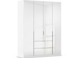 Drehtürenschrank OTTO HOME "Kleiderschrank Kleiderschränke Schrank Garderobe AGORDO mit Glasfront", weiß (alpinweiß, glas kristallweiß), B:181cm H:229cm T:54cm, Holzwerkstoff, Schränke, Drehtürenschrank, mit Außenschubkästen, in 7 Breiten und 2 Höhen MADE IN GERMANY