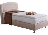 Boxspringbett, beige, B:104cm L:210cm, Bezug Unterbox und Kopfteil: Mikrovelours, strapazierfähig und pflegeleicht (100% Polyester);Bezug Obermatratze: 100% Polyester, waschbar bis 60C;Bezug Topper: 100% Polyester, waschbar bis 60C, WESTFALIA SCHLAFKOMFORT, Komplettbetten, Boxspringbett, mit Topper