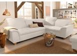 Ecksofa HOME AFFAIRE "Lyla fester Sitzkomfort, bequeme Armlehnen, Breite 275cm, L-Form", beige (natur), B:275cm H:81cm T:214cm, Luxus-Microfaser Lederoptik (100% Polyester);Microfaser PRIMABELLE (100% Polyester);Feinstruktur weich (100% Polyester), Sofas, Ecksofa, wahlweise mit Rückenfunktion und Bettfunktion