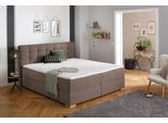 Boxbett HOME AFFAIRE "Olivet mit Bettkasten", braun (hellbraun), B:194cm L:230cm, Komplettbetten, Boxbett, in 4 Farben, 4 Breiten, 2 Matratzenarten, auch in Überlänge 220 cm