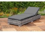 Gartenliege MERXX "TOPSELLER", grau, Obermaterial: 100% Polyester. Füllung: 100% Polyurethan, Gartenliegen, Gartenliege, pulverbeschichteter Stahl, Polyrattan, verstellbar