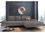 Ecksofa W.SCHILLIG "enjoy&MORE, Designsofa, bequem, zeitlos und elegant, L-Form", grau (grau r66), B:310cm H:87cm T:185cm, Chenille-Flachgewebe R66 (85% Polyester, 15% Nylon);Longlife Xtra-Leder Z59: Glattleder mit modischer Prägung. Hautstärke 0, 9 - 1, 1 mm;Stoff S37 (100% Polyester), Sofas, Ecksofa, Sitztiefenverstellung, Füße bronze pulverbeschichtet, Breite 310 cm