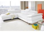 Ecksofa COTTA "Solution L-Form", weiß (altweiß), B:262cm H:73cm T:228cm, Sofas, Ecksofa, mit Arm- & Kopfteilverstellung, wahlweise mit Bettfunktion