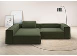 Ecksofa HOME AFFAIRE "Watertown, moderne XXL L-Form, 306 cm breit", grün (oliv), B:306cm H:68cm T:191cm, 100% Polyester, Sofas, Ecksofa, Komfortabel mit tiefer Sitzfläche – ideal für große Wohnräume
