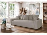 Big-Sofa HOME AFFAIRE "LAKESIDE klein 3-Sitzer Schlafsofa mit Bettkasten, Breite 238 cm", beige, B:238cm H:85cm T:98cm, 100% Polyester, Sofas, Big-Sofa, Liegefläche 149x195 cm, hoher Sitzkomfort, Maße B/T/H: 238/98/85cm