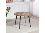 Esstisch DUO COLLECTION "Marla Tisch", braun (akazien, nachbildung, braun, schwarz, akazien, nachbildung, braun), B:100cm H:76cm T:100cm, Tische, Esstisch, Massives Metallgestell, Belastbarkeit bis 100 kg