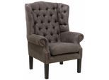 Sessel HOME AFFAIRE "Bedford Ohrensessel Chesterfield", grau (anthrazit), B:83cm H:113cm T:94cm, NaturLEDER (echtes Rindsleder);Luxus-Microfaser Lederoptik (100% Polyester), Sessel, Sessel, mit aufwendiger Knopfheftung und geschwungenen Armlehnen