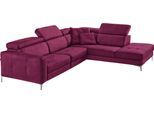 Ecksofa EGOITALIANO "Matt, hoher Sitzkomfort und aufwendige Detailverarbeitung, L-Form", pink (fuchsia), B:285cm H:100cm T:221cm, Sofas, Ecksofa, mit Ottomane, inkl. verstellbarer Kopfteile zum Relaxen
