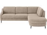 Ecksofa SIT & MORE "Soul L-Form", beige, B:257cm H:90cm T:239cm, 100% Polyester, Sofas, Ecksofa, wahlweise mit Bettfunktion und Bettkasten oder Schubkasten