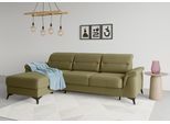 Ecksofa SIT & MORE "Sinatra L-Form", grün (olive), B:258cm H:85cm T:170cm, 98% Polyester, 2% Polyamid, Sofas, Ecksofa, mit Recamiere, optional mit Kopfteilverstellung und Armteilfunktion