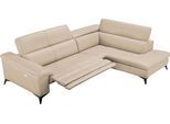 Ecksofa EGOITALIANO "Martine, Multifunktionssofa mit Komfortfunktionen, edel und bequem", weiß (paper), B:272cm H:96cm T:203cm, Leder »BULL« (echtes Rindsleder). Geschliffenes, pigmentiertes und behandeltes Rindsleder mit einer Dicke von 1, 3-1, 5 mm. Dieses Leder zeigt eine ziemlich weiche Hand mit einem halb undurchsichtigen Aussehen. Es handelt sich um ein geschütztes Leder. Eine leichte Decksc