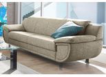 3-Sitzer TRENDMANUFAKTUR "Rondo, Breite 207 cm, breite Armlehnen, Füße schwarz", beige (sand, beige), B:207cm H:85cm T:94cm, Kunstleder SOFTLUX;Microfaser PRIMABELLE (100% Polyester);NaturLEDER (echtes Rindsleder);Struktur (54% Polyacryl, 46% Polyester), Sofas, 3-Sitzer, Big-Sofa wahlweise mit Federkern, in verschiedenen Bezügen bestellbar