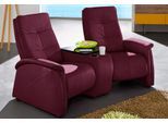 2-Sitzer EXXPO - SOFA FASHION "Tivoli, Kinosofa, bequem", rot (bordeaux), B:207cm H:109cm T:97cm, NaturLeder;Luxus-Microfaser, »Aqua Clean« (50% Polyester, 35% Polyacryl, 15% Polyamid);Softlux-Kunstleder, Sofas, 2-Sitzer, mit Relaxfunktion, integrierter Tischablage und Stauraumfach