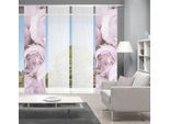 Schiebegardine VISION S "ROSANA 4er SET" Gr. 1, rosa (rosé), B:60cm H:260cm, Polyester, Gardinen, Schiebegardine, Bambus-Optik, Digital bedruckt