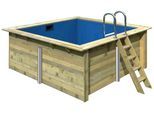 Rechteckpool KARIBU "Holzpool Milano", braun, B:353cm H:124cm L:320cm Ø:476,5cm, Schwimmbecken, Rechteckpool, BxLxH: 353x320x124 cm, kesseldruckimprägniert