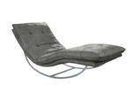 Relaxliege W.SCHILLIG "daily dreams", grau (grau s37), B:75cm H:85cm T:169cm, Stoff S37 (100% Polyester), Sofas, Relaxliege, in Waffelkissen-Optik, Schaukelgestell silber matt, in 2 Breiten