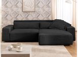 Ecksofa OTTO HOME "KINLEE Design-Sofa mit Recamiere rechts/links, Maße B/T/H 251/144/70cm", schwarz (anthrazit), B:251cm H:70cm T:144,5cm, 100% Polyester, Sofas, Ecksofa, L-Form mit Wellenunterfederung, ohne Bettfunktion, modern und beguem