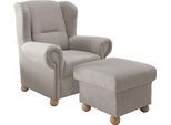 Polstergarnitur HOME AFFAIRE "Torello", beige (taupe, taupe), Microfaser, gepolstert, Sitzmöbel-Sets, Polstergarnitur