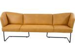 Polsterbank K+W KOMFORT & WOHNEN "Mikkado Tube", gelb (curcuma 71), B:242cm H:88cm T:71cm, Holzwerkstoff, Metall, Sitzbänke, Polsterbank, in abgerundeter Form, Rundrohrkufe lang, in 2 Breiten 192 oder 242 cm