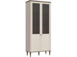 Stauraumvitrine FORTE "Lacetti", beige (valencia eiche, kashmir beige), B:90,1cm H:200,5cm T:41,2cm, Holzwerkstoff, Schränke, Stauraumvitrine, B/H/T 90,1/200,5/41,2 cm, Echtholzfüße