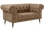 Chesterfield-Sofa HOME AFFAIRE "Tinnum", braun (hellbraun), B:150cm H:77cm T:87cm, Luxus-Microfaser Vintageoptik (66% PU, 27% Polyester, 7% Baumwolle);Struktur weich( 97% Polyester, 3% Polyacryl), Sofas, Chesterfield-Sofa