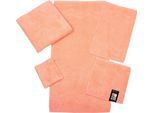 Gästehandtuch ROSS "Cashmere feeling", bunt (peach, pink), B:30cm L:50cm, Frottier, Baumwolle, Handtücher, Gästehandtuch, 100% Baumwolle, mit Wellen-Bordüre, große Farbauswahl