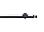 Gardinenstange GARESA "BLACK", schwarz, L:120cm Ø:20mm, Eisen, Gardinenstangen, Gardinenstange, Vorhanggarnitur, Innenlauf, verlängerbar, Endknopf mit Glitzersteinen