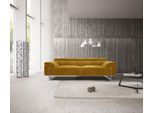 2,5-Sitzer EGOITALIANO "Malika, Designsofa mit hohem Sitzkomfort, edel und bequem", gelb, B:216cm H:94cm T:107cm, Luxus-Micofaser Lederoptik (100% Polyester) ist ein neues technisches Gewebe mit einem visuellen und taktilen Aspekt, der dem Nubuk sehr nahe kommt, mit innovativen Eigenschaften. Seine außerordentliche Weichheit kommt von einem exklusiven Produktionsprozess, der Unreinheiten und Unreg