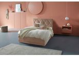 Polsterbett "Adamas", beige, L:210cm, Bezug: 100% Polyester, Polsterung: Polsterwatte, Material Gestell: gepolsterter Holzwerkstoff, WESTFALIA SCHLAFKOMFORT, Betten, Polsterbett, auch mit Bettkasten, Knopfheftung mit Strasssteinen