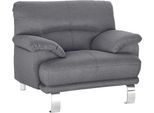 Sessel TRENDMANUFAKTUR "Cecilia II, Loungesessel in italienischem Design", grau (hellgrau), B:112cm H:87cm T:89cm, Microfaser Vintage (100% Polyester);Struktur (100% Polyester);Struktur fein (100% Polyester), Sessel, Sessel, breite und bequeme Armlehnen
