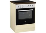 Herdumbauschrank WIHO KÜCHEN "Unna", beige (front und korpus: magnolia, arbeitsplatte: eiche tabak), B:60cm H:85cm T:60cm, Schränke, Herdumbauschrank, 60 cm breit
