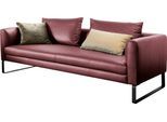 3-Sitzer 3C CANDY "Avola Designsofa mit Lederbezug, tolle Verarbeitungsdetails", rot, B:204cm H:85cm T:100cm, Sofas, 3-Sitzer, bequem und komfortabel
