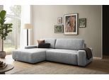 Ecksofa HOME AFFAIRE "TORGE (264cm), Schlafsofa in Cord, Samtvelours o Struktur fein, L-Form", silber (silbergrau), B:264cm H:82cm T:162cm, 100% Polyester, Sofas, Ecksofa, Schlaffunktion, Bettkasten, Liegefläche: 125/210 cm